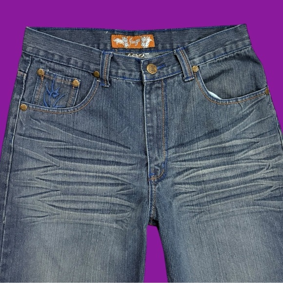 Y2K Jungy Style Blue Jeans - Picture 4 of 4